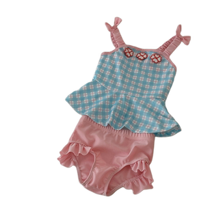 儿童宝宝吊带分体泳衣洋气中小童度假泳装女童温泉游泳戏水套装