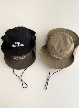 字母刺绣渔夫帽女春夏2026新款大帽檐遮阳防晒帽户外徒步登山帽子