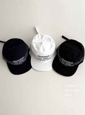 实拍图~允旭/字母平顶马术帽26年春季个性时髦街头平檐鸭舌帽子