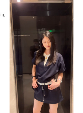 遇儿推荐【miu风私服高级藏青色套装】气质藏青色套装20250067