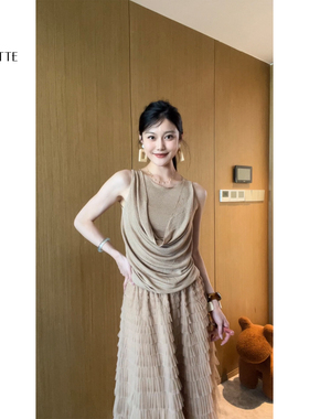 遇儿推荐【高级松弛感假两件亮丝针织上衣】气质时尚上衣20250062