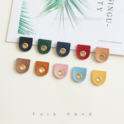 叉子手工mini饺子包带气眼拉链尾片diy拼布钩针包气眼拉链尾