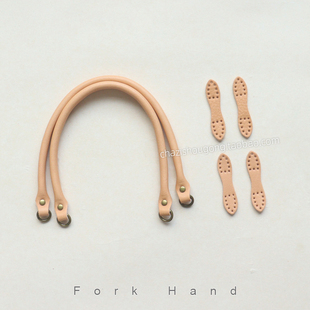 叉子原创真皮手工拼布包配件包带加厚头层牛皮复古系列手拎提手