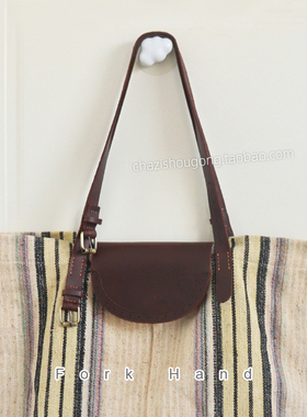 叉子手工韩式复古托特包单肩80cm包带包盖挂耳套装拼布钩针包配件