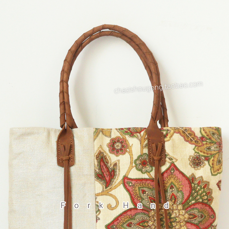 早苗包带复古头层皮手工编织