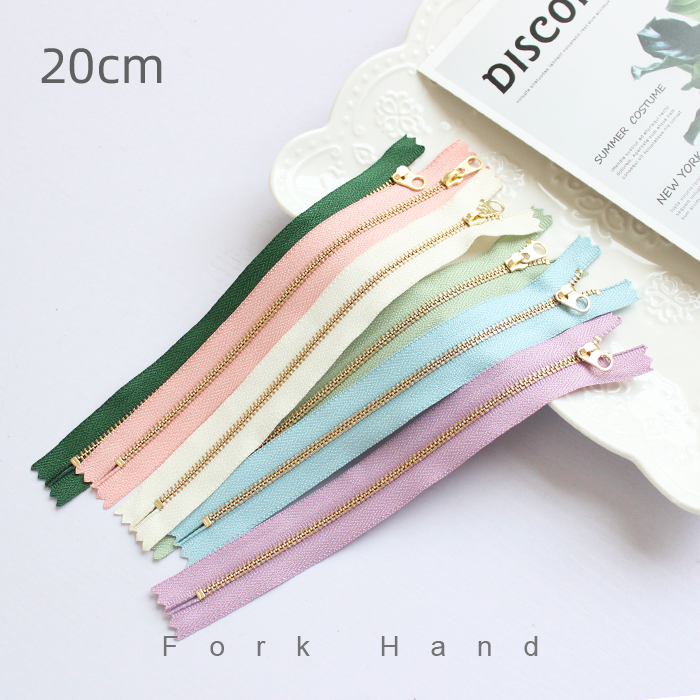 叉子手工包配套属金色拉锁YKK