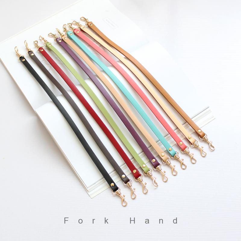 手工皮艺真皮diy拼布包口金包钩针手拎小包带把手42.5cm金色配件