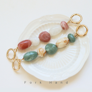 新款 饰调节链 石串珠延长链小众设计感高级轻奢气质百搭背带加长装