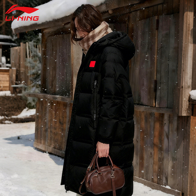 李宁羽绒服长款女2025冬季