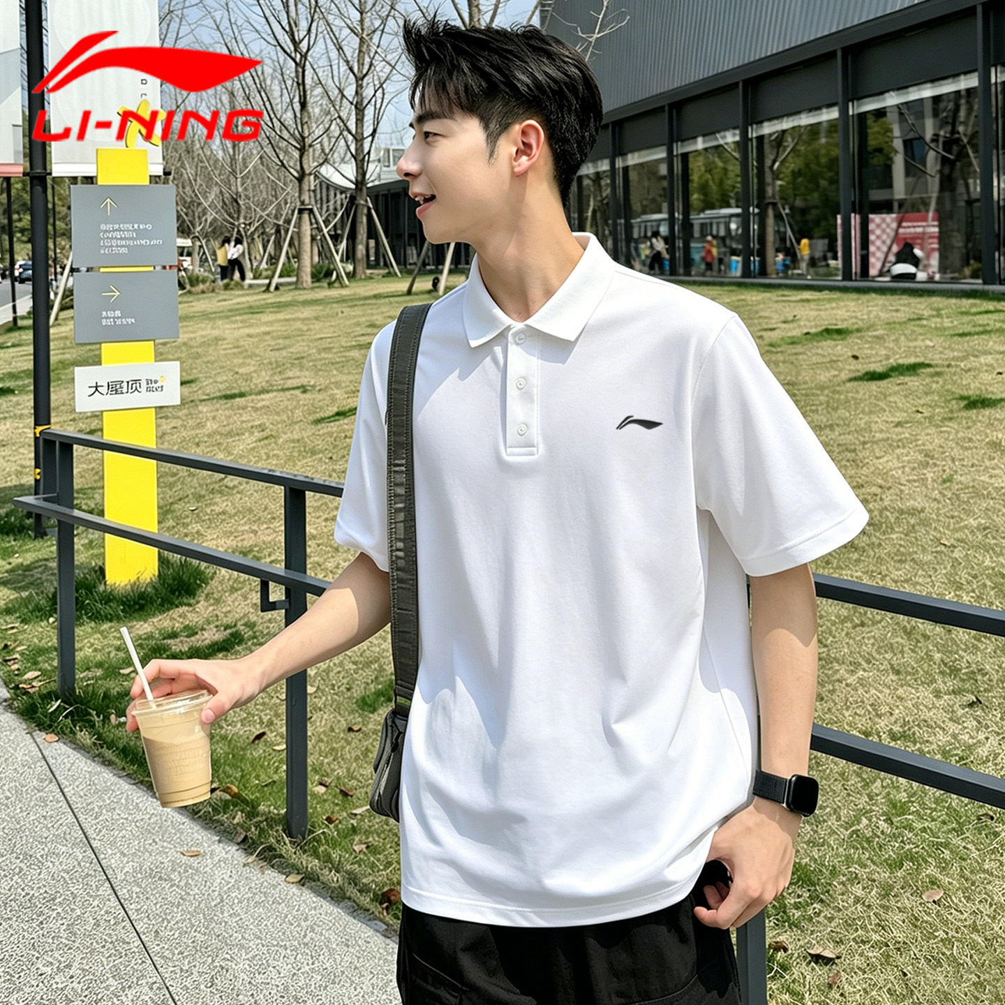 李宁polo衫男短袖男生2026新款夏季t恤翻领凉感速干定制高端男装