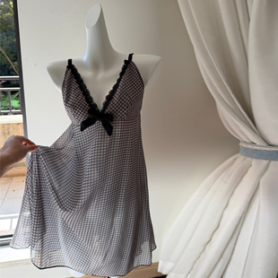 睡衣女夏季 300斤新款 宽松甜美性感吊带蕾丝花边睡裙 胖MM2 加大码