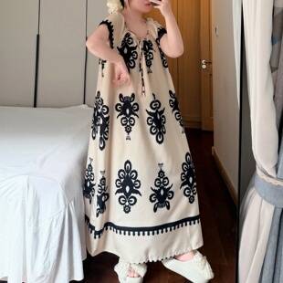 女胖mm2 薄款 300斤睡裙新款 睡衣夏季 休闲家居 印花长款 加肥加大码