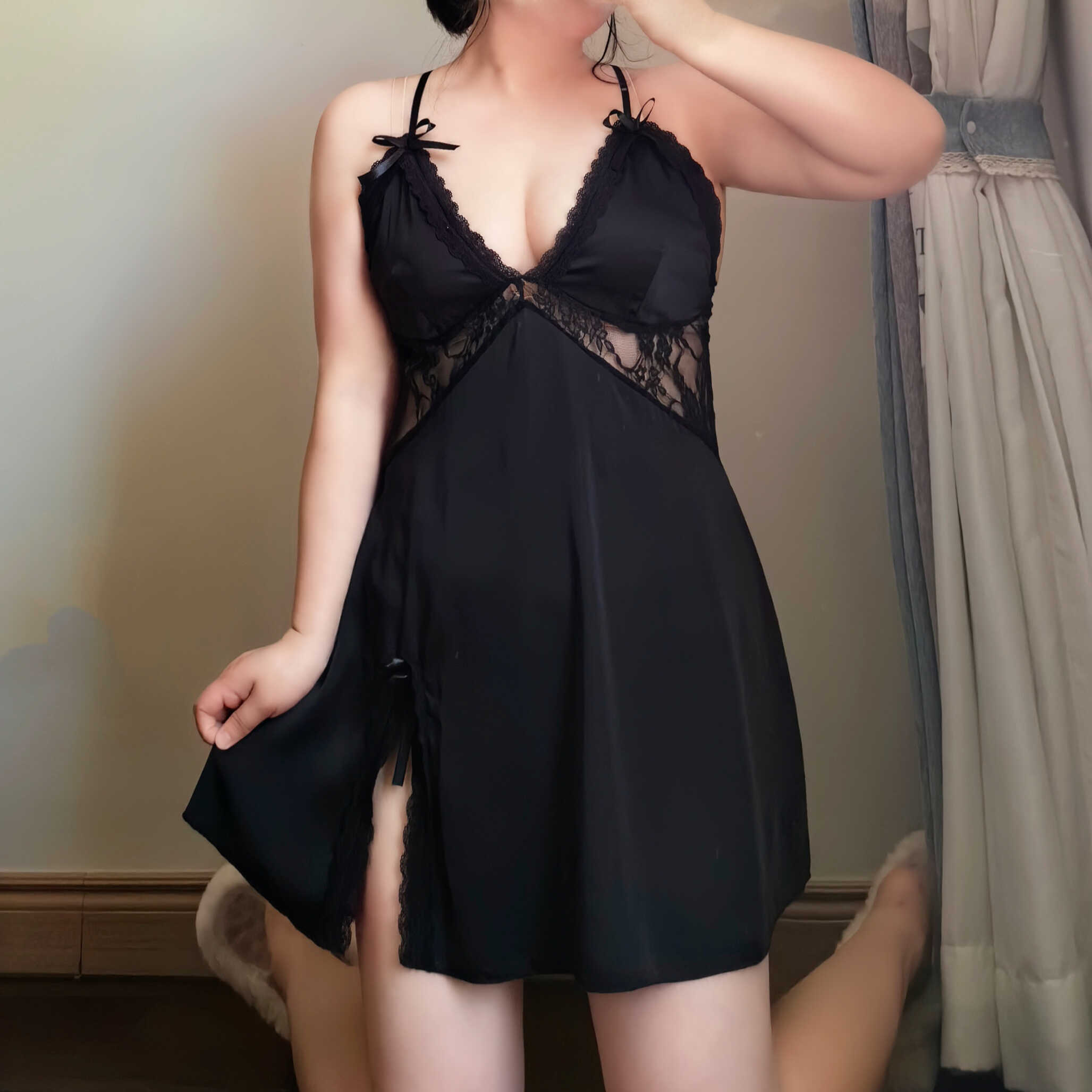 丝绸吊带睡裙宽松200斤性感春夏