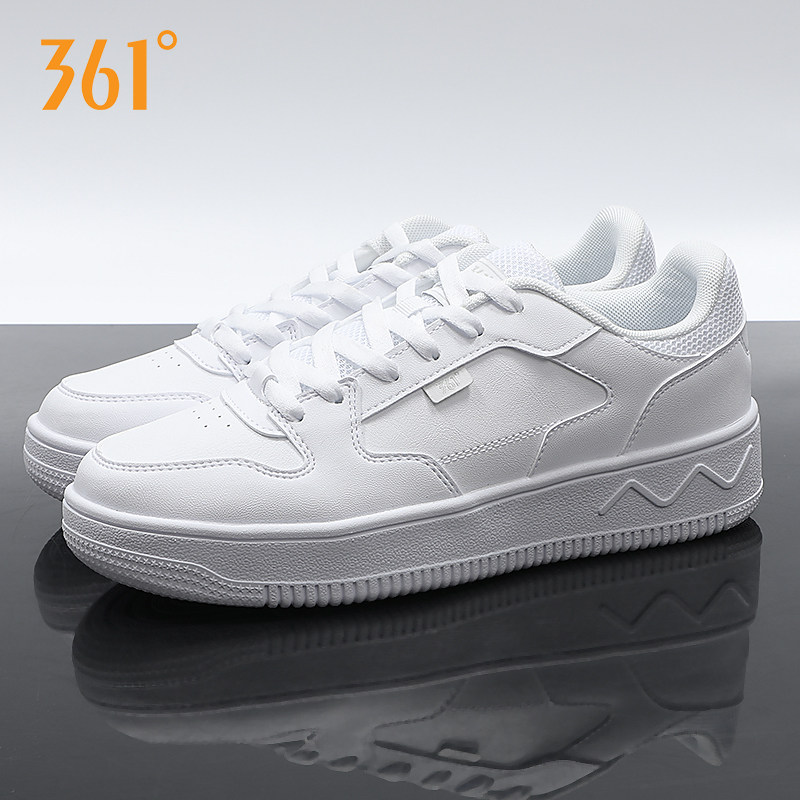 361男鞋春夏新款纯白色板鞋男款361度休闲鞋厚底运动鞋男士小白鞋