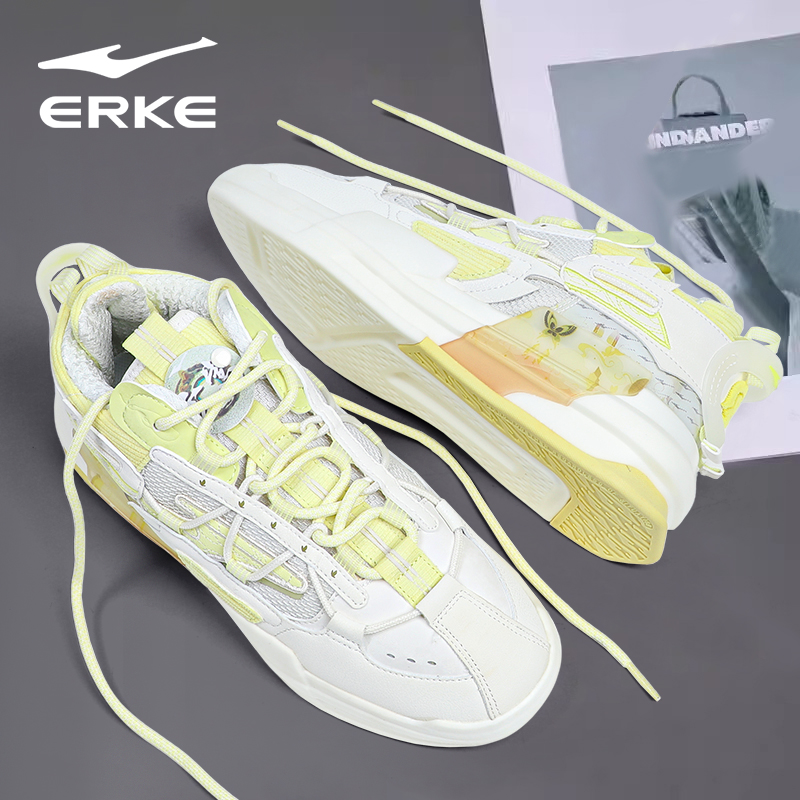 鸿星尔克女鞋秋冬2025新款中帮增高板鞋女高中学生潮流保暖运动鞋