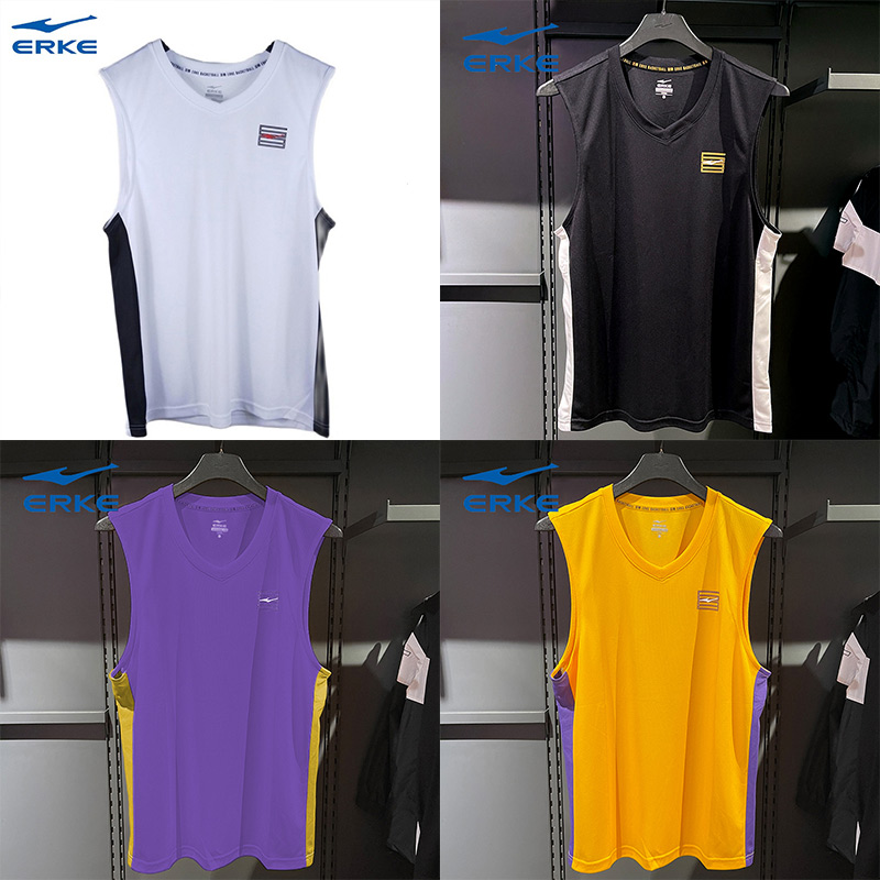 鸿星尔克篮球服运动上衣男款背心速干透气蓝球衣学生训练比赛队服