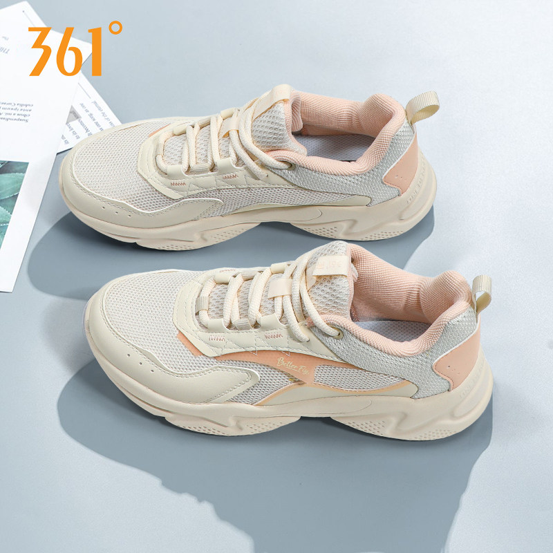 361女鞋软底运动鞋2026春季新款老爹鞋女款361度正品轻便跑步鞋子