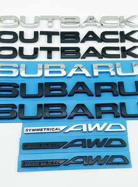 08-14年款斯巴鲁傲虎车标 OUTBACK后备箱英文字母贴标志AWD四驱标