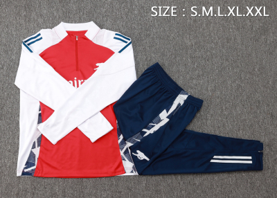 阿森纳红色长袖球衣男2425足球训练服长裤跑步健身热身出场运动服