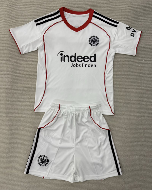 法兰克福白色短袖球衣套装男2526冷门足球服定制印号速干运动队服