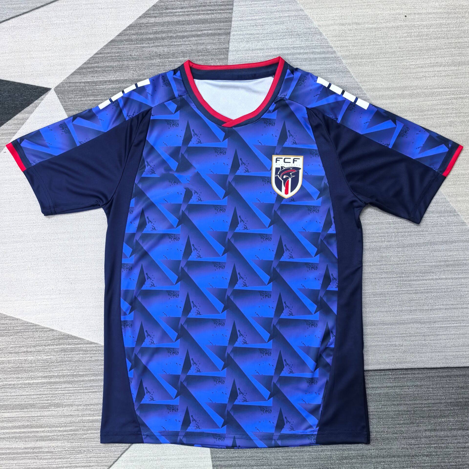 佛得角冷偏门足球训练服上衣2627新款蓝色速干定制男生运动比赛服