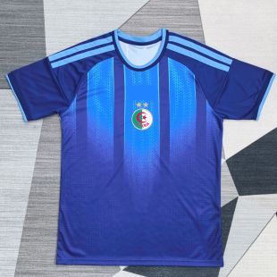 阿尔及利亚2627球衣冷门短袖足球训练服定制印号男女蓝色跑步运动