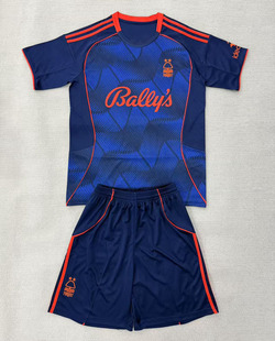 诺丁汉森林宝蓝短袖球衣套装男2526冷门足球服定制印号速干运动服