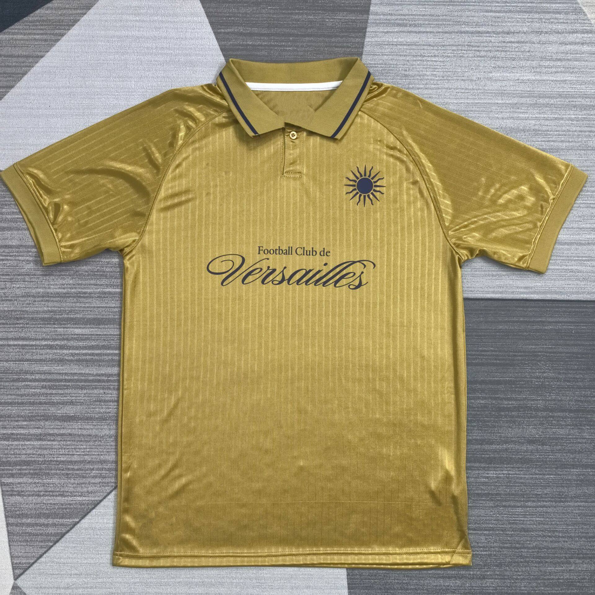 凡尔赛土豪金球衣冷门短袖足球服男定制2526训练速干运动跑步健身