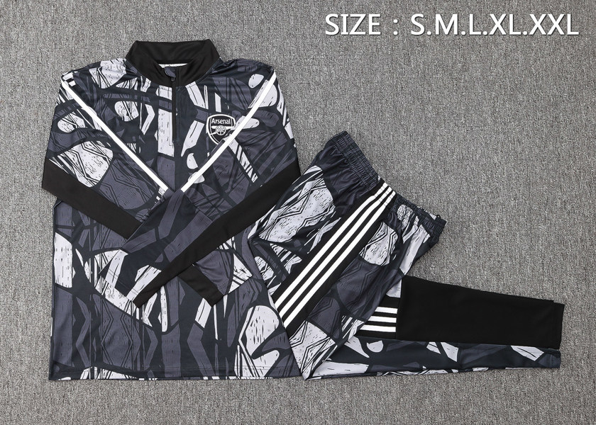 阿森纳灰色长袖球衣外套男2425足球训练服出场热身健身长裤运动服