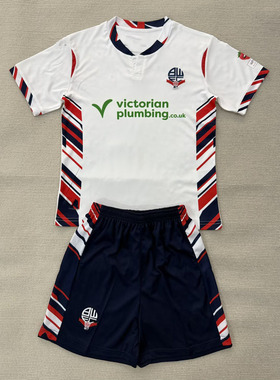 博尔顿白色短袖球衣套装男2526冷门新款足球服定制印号字速干队服