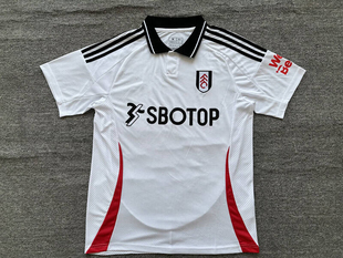 2425富勒姆短袖冷偏门球衣翻领白色男定制足球训练服踢球健身运动