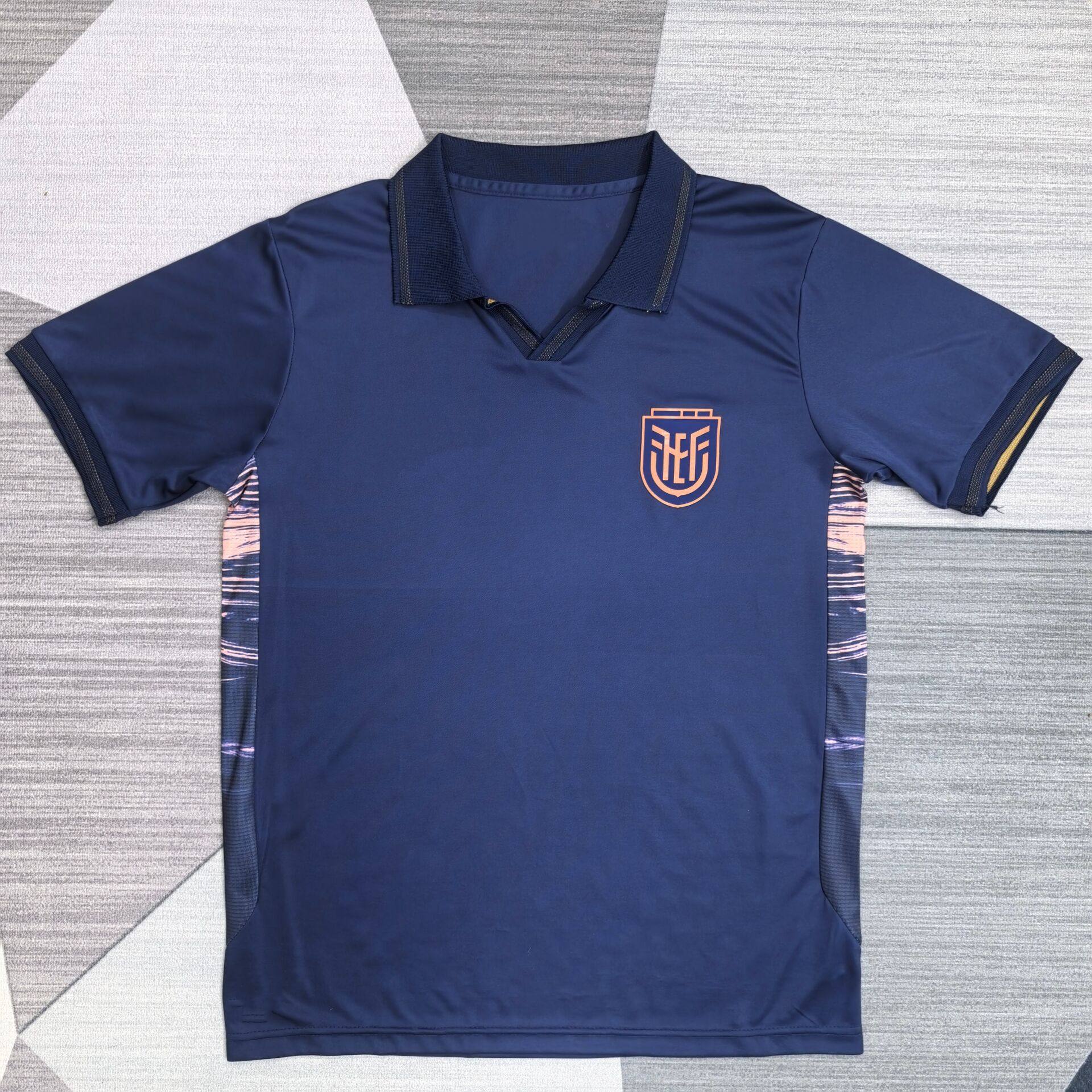 厄瓜多尔冷门球衣2627新足球训练服速干定制男生宝蓝色健身运动服