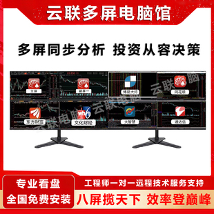 一机四屏六屏电脑多八屏幕炒股设备证券股票期货看盘台式电脑主机