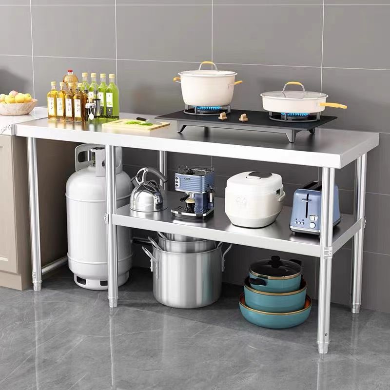 不锈钢落地多层微波炉储物货架