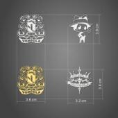 适用苹果家庭教师彭格列徽章动漫金属镀金贴 手机电脑贴纸通用