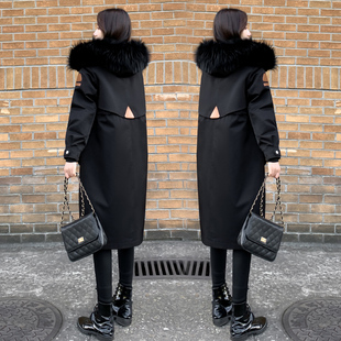 派克服女2025冬季新款獭兔皮毛一体内胆可拆卸皮草大衣外套中长款
