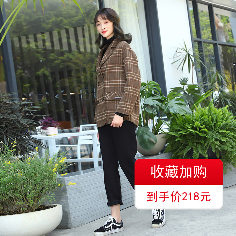 高端年轻款双面羊绒大衣女2020年新款小香风反季西装短款毛呢外套