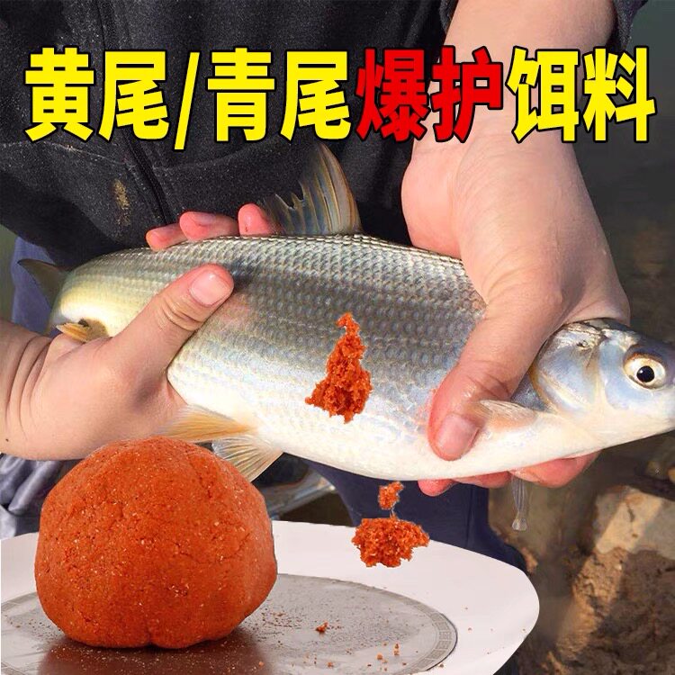 黄尾饵料野钓专用黄尾鲴小药青尾钓饵红尾鱼食翘嘴鲮鱼花骨鱼拉饵