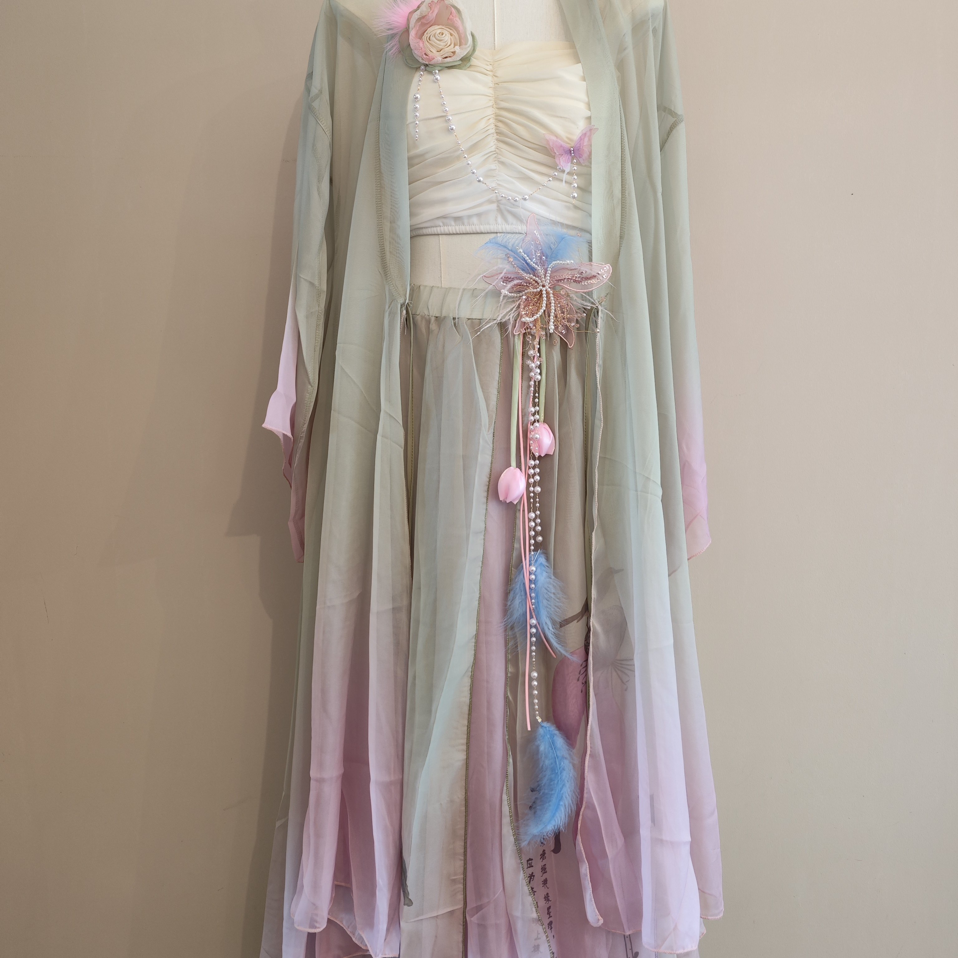 古风爵士荷仙子大摆纱衣国风爵士舞大摆蹈服古典舞服装