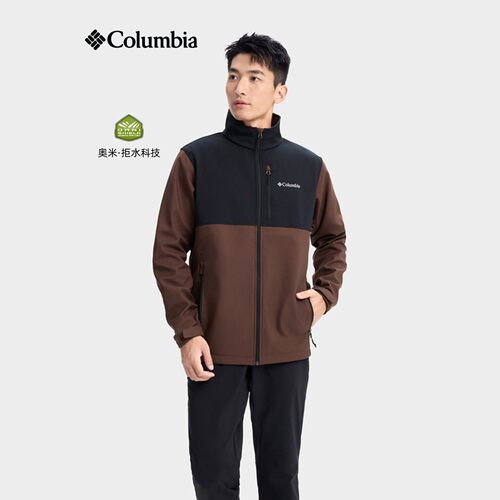 哥伦比亚男拒水抓绒保暖软壳衣