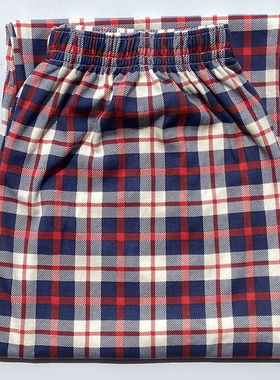 睡裤男春夏纯棉格子印花格纹宽松居家裤棉男士家居长裤条纹松紧腰