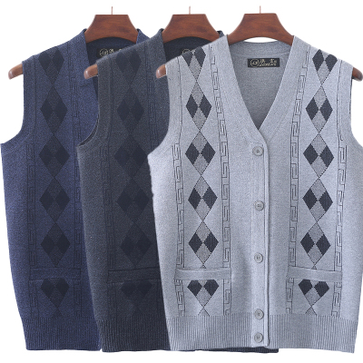 爸爸春装毛衣马甲开衫大码背心
