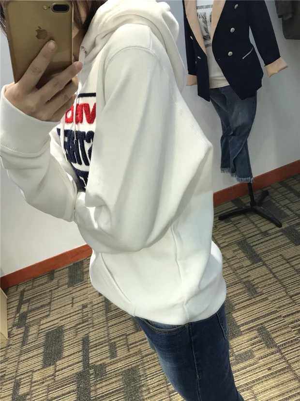 女士纯棉戴帽卫衣外单尾货
