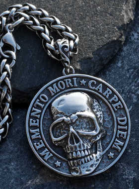 个性机车骷髅头项链男潮嘻哈