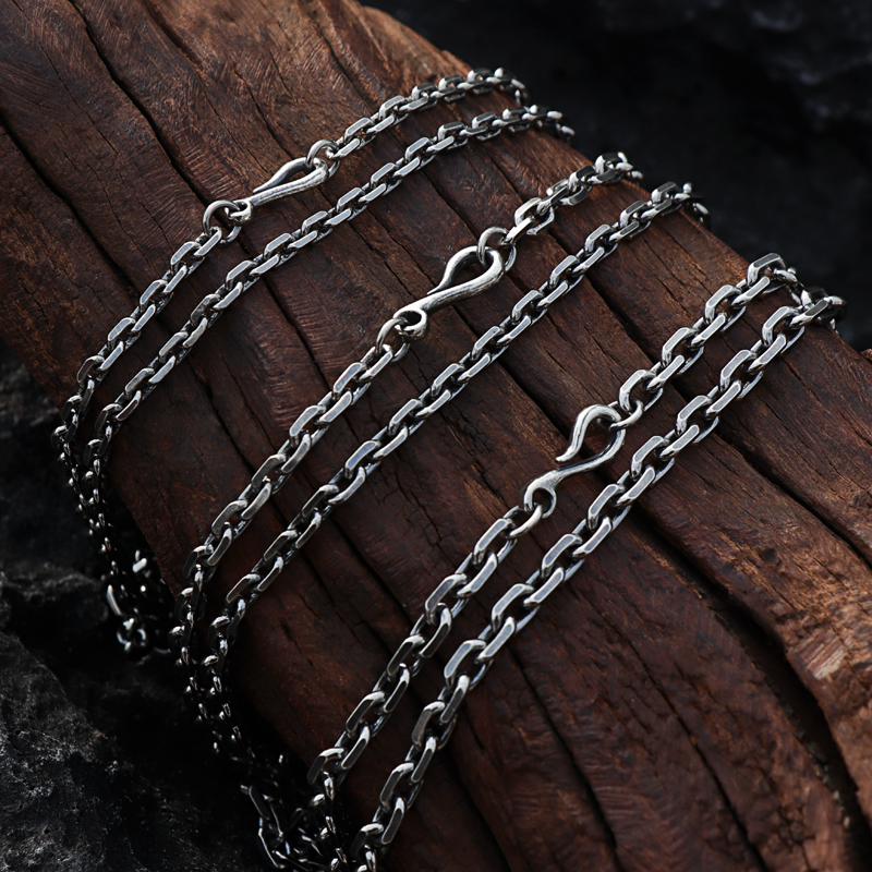 925纯银太角链男复古做旧