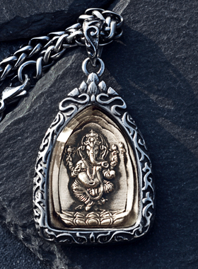 象鼻神吊坠项链男佛牌嘻哈ins