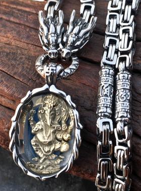 个性万字象鼻神佛牌项链男嘻哈潮