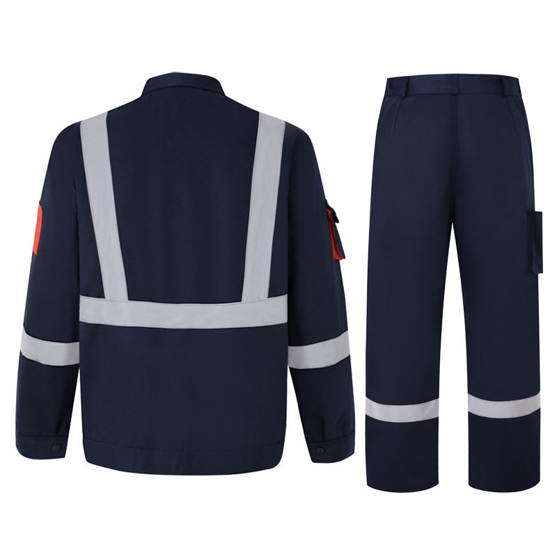 涤卡长袖反光条分体工作服汽修工装车间工厂服套装劳保服跨境专供