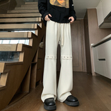 微喇西裤垂坠感高级感痞帅解构拼接休闲长裤504-K172-P50，男装西裤，星座504