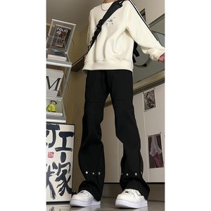 26新款男女学生美式高街牛仔裤休闲裤长裤潮504-K153-P55控78图片